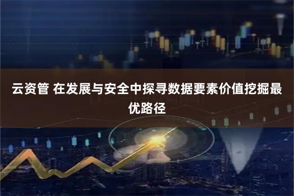 云资管 在发展与安全中探寻数据要素价值挖掘最优路径